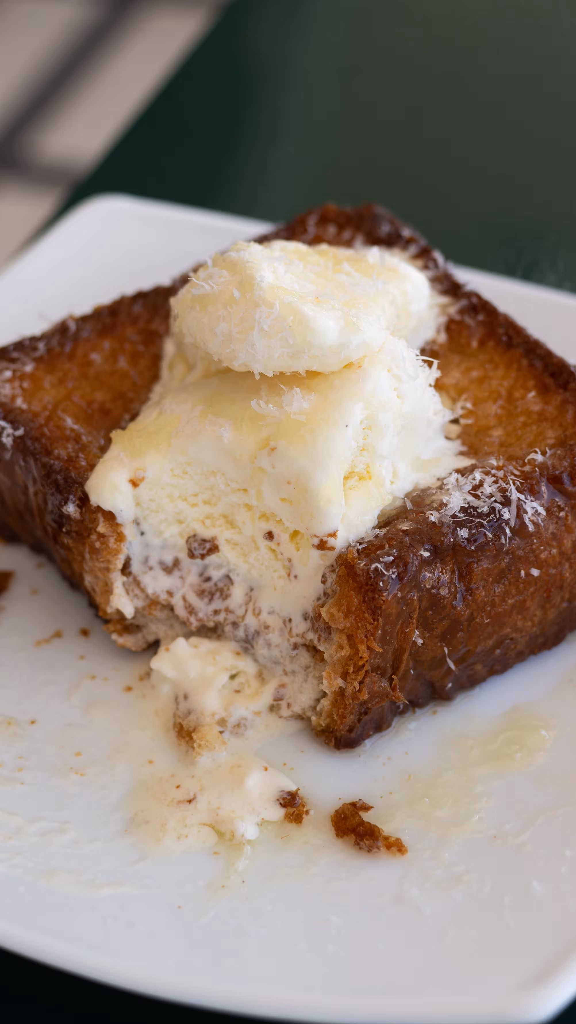 Tostada con pan helado